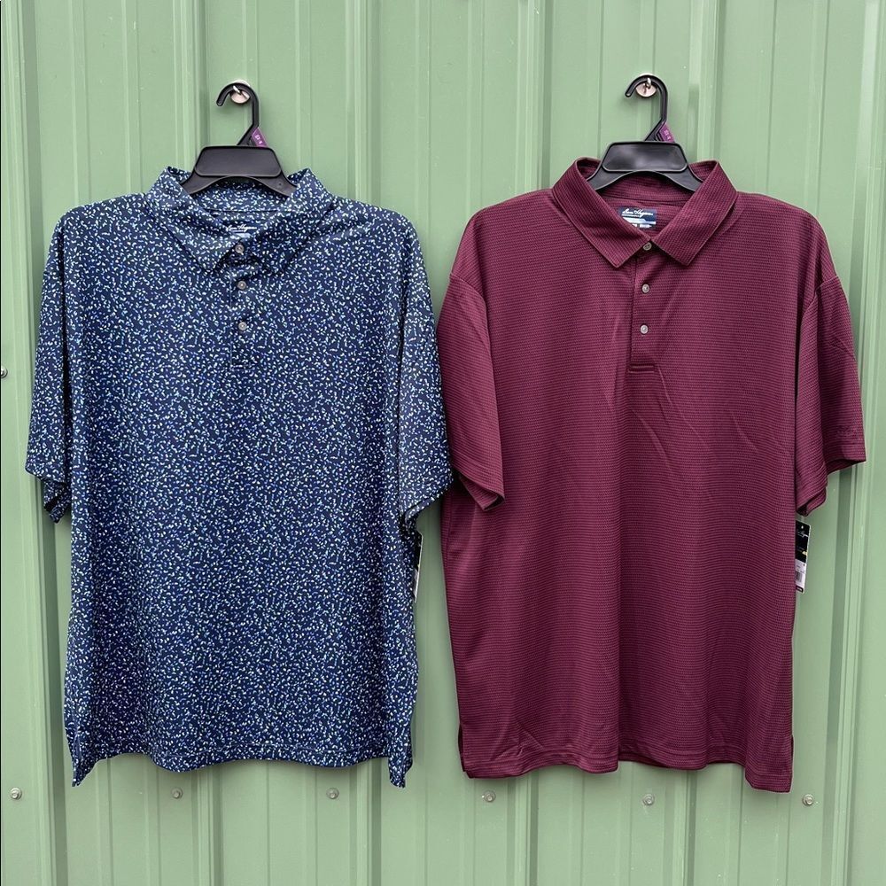 Performance Geometric Confetti Short Sleeve Golf Polo Shirts 2-Pack Size 2XL